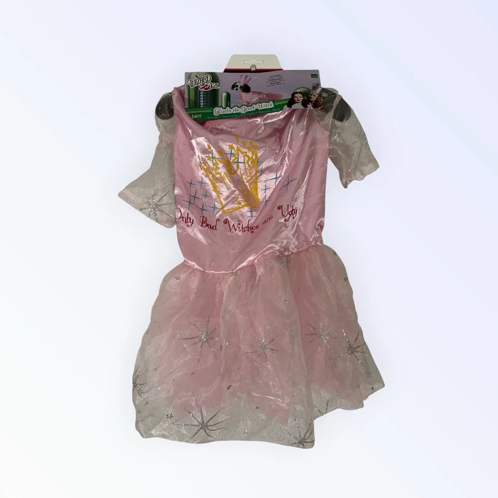 Rubie's Wizard of Oz Glinda the Good Witch Dog Costume LARGE Pink/Silver